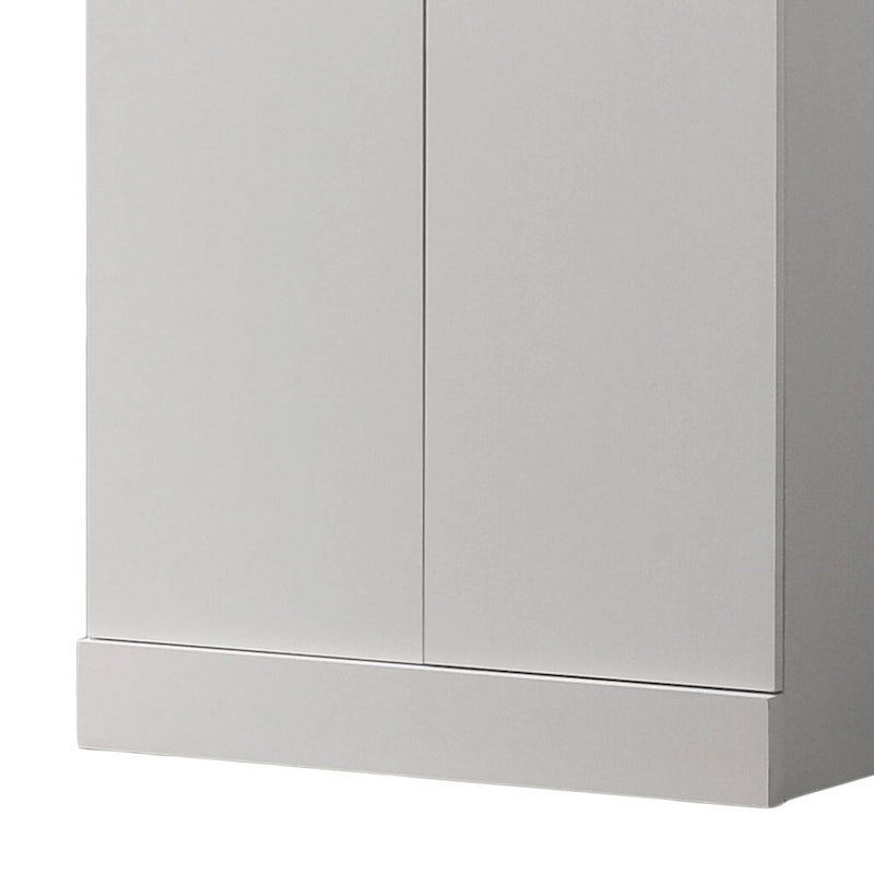Meuble de rangement haut de 60 pouces à deux portes avec 3 étagères réglables - blanc