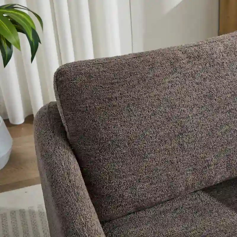 Poltrona girevole d'accento in ciniglia dal design moderno ed elegante e con imbottitura soffice - 31.5W