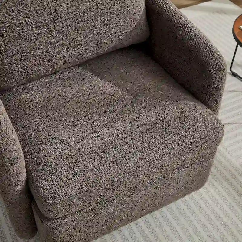 Poltrona girevole d'accento in ciniglia dal design moderno ed elegante e con imbottitura soffice - 31.5W
