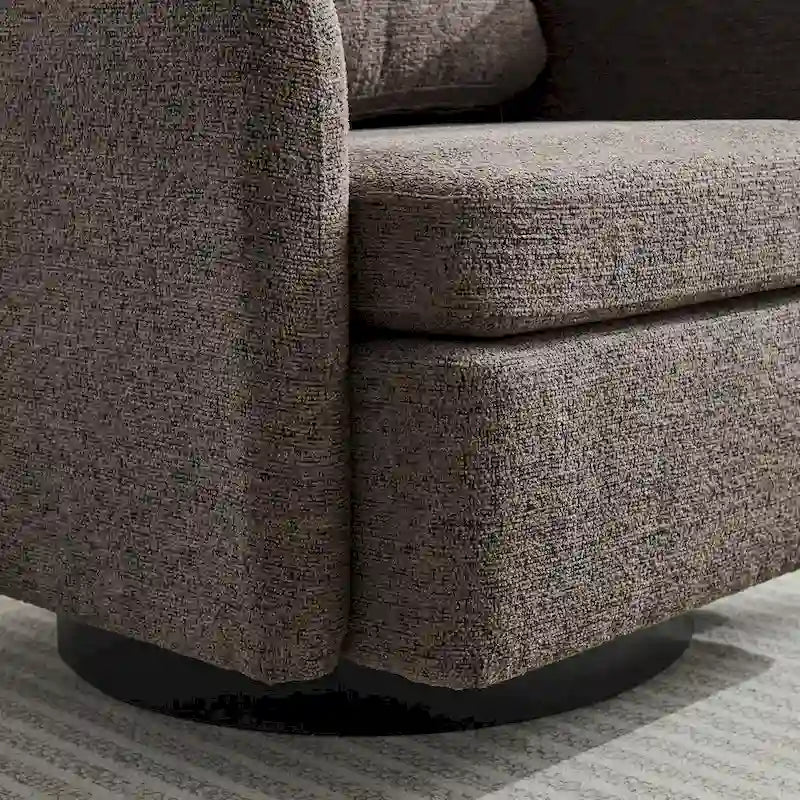 Poltrona girevole d'accento in ciniglia dal design moderno ed elegante e con imbottitura soffice - 31.5W