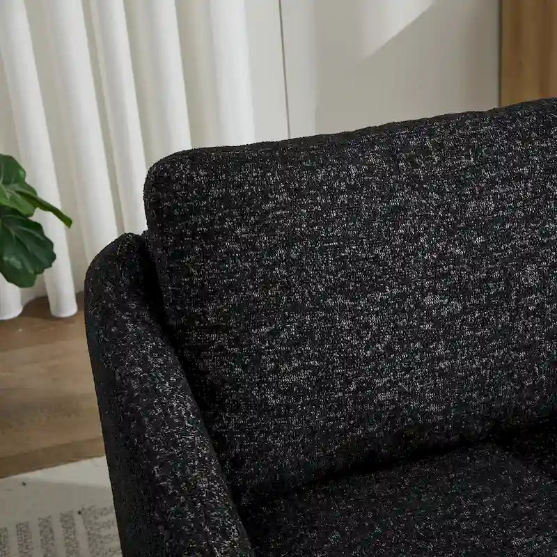 Poltrona girevole d'accento in ciniglia dal design moderno ed elegante e con imbottitura soffice - 31.5W