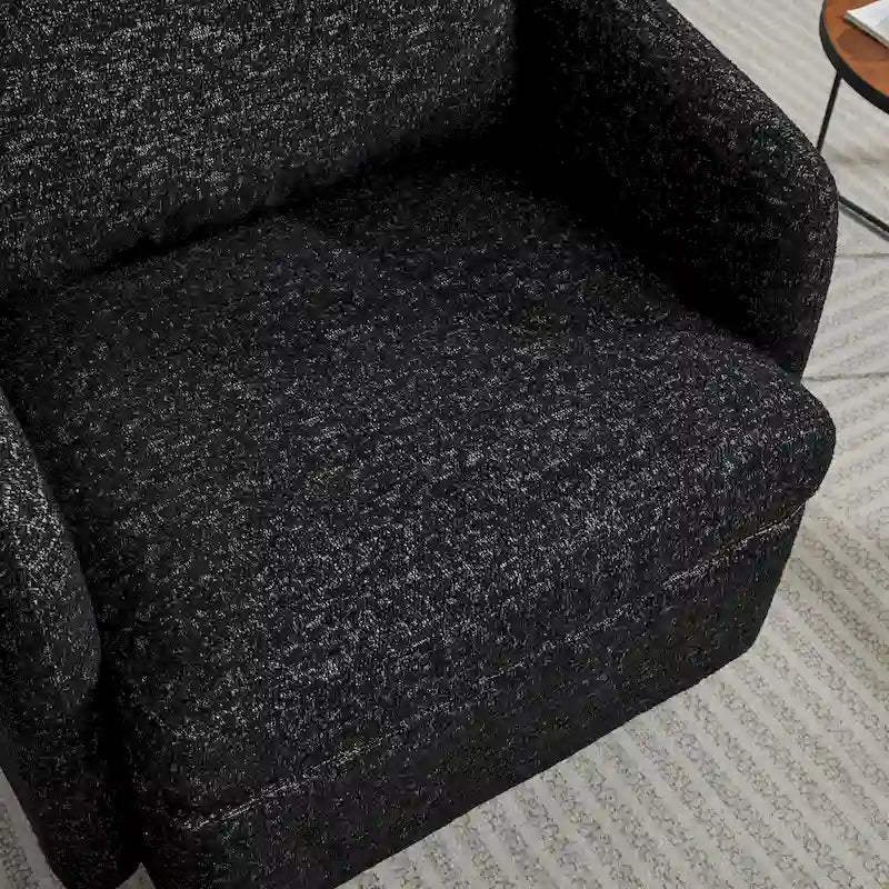 Poltrona girevole d'accento in ciniglia dal design moderno ed elegante e con imbottitura soffice - 31.5W