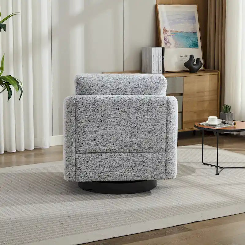 Poltrona girevole d'accento in ciniglia dal design moderno ed elegante e con imbottitura soffice - 31.5W