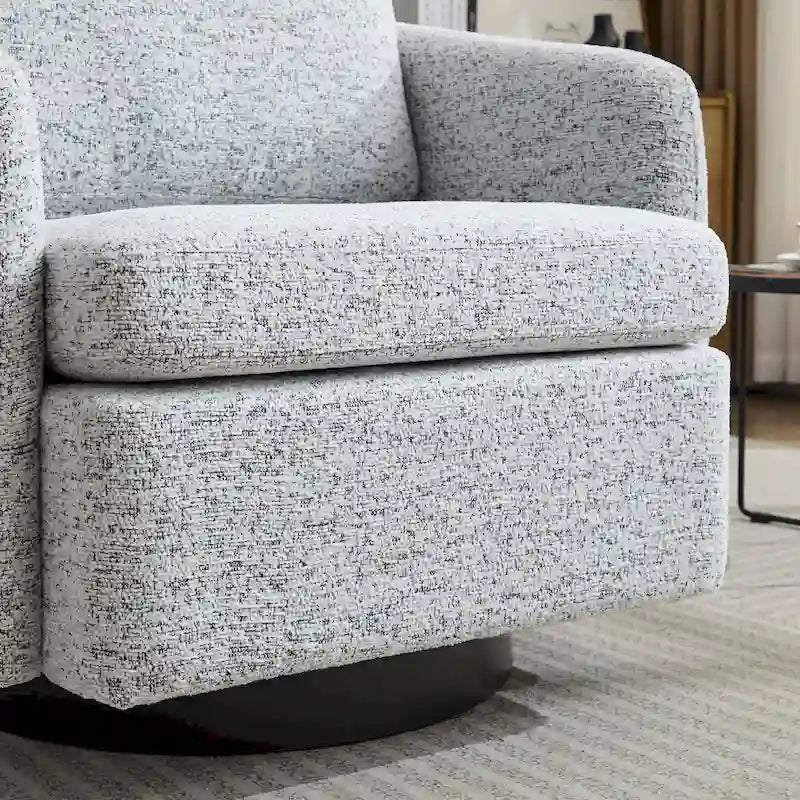 Poltrona girevole d'accento in ciniglia dal design moderno ed elegante e con imbottitura soffice - 31.5W