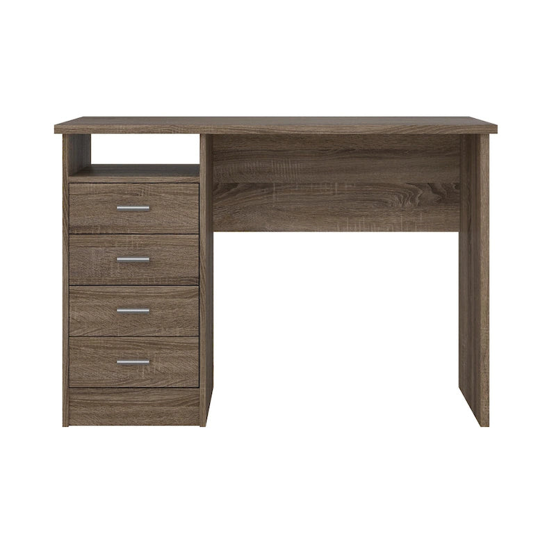 Scrivania da ufficio domestico a 4 cassetti con ripiano aperto - design scandinavo