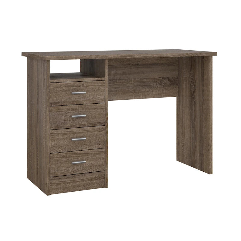 Scrivania da ufficio domestico a 4 cassetti con ripiano aperto - design scandinavo