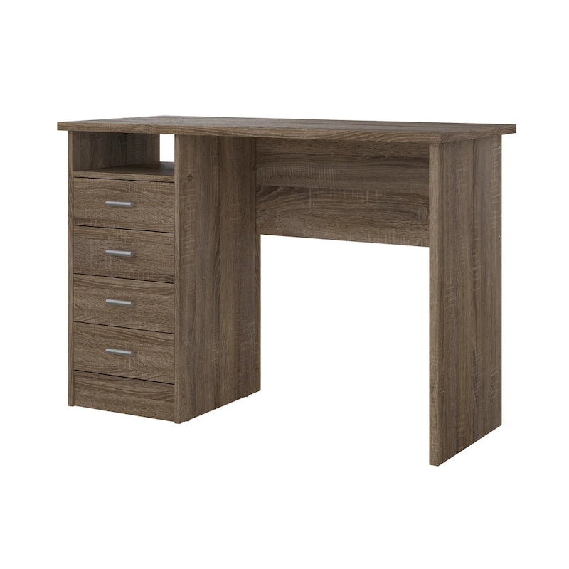 Scrivania da ufficio domestico a 4 cassetti con ripiano aperto - design scandinavo