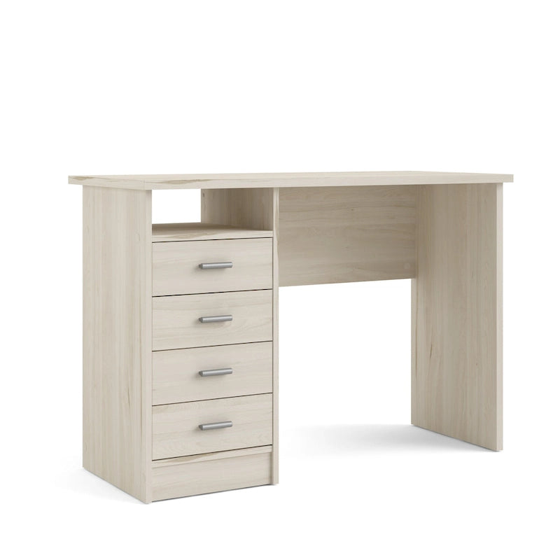 Scrivania da ufficio domestico a 4 cassetti con ripiano aperto - design scandinavo