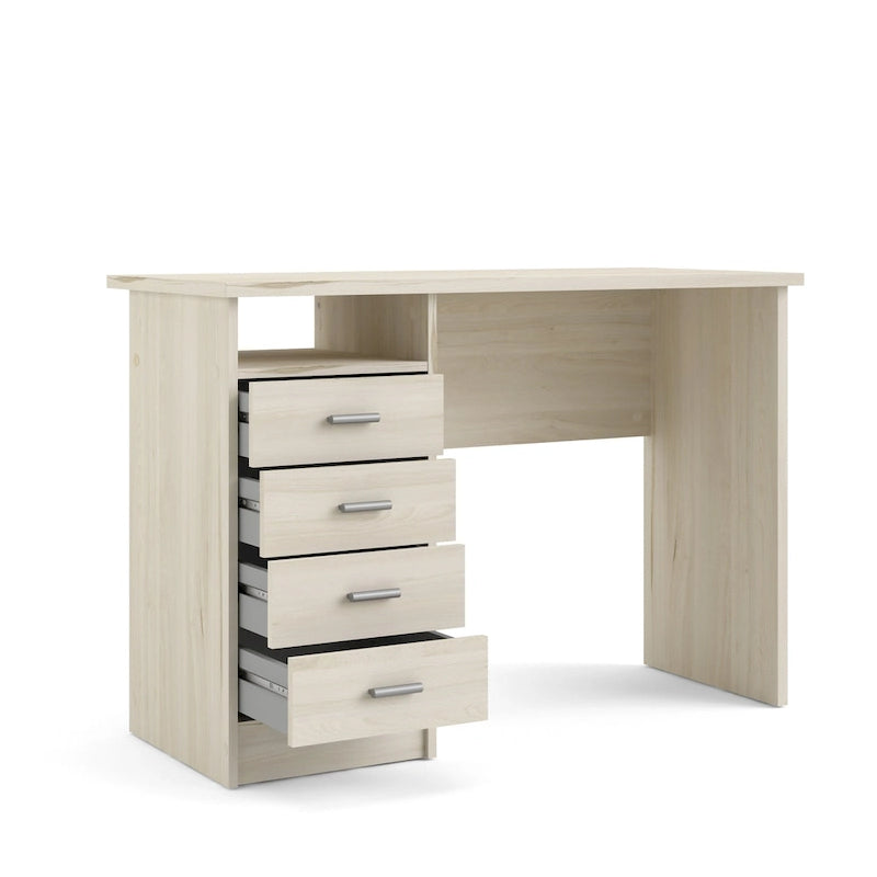 Scrivania da ufficio domestico a 4 cassetti con ripiano aperto - design scandinavo