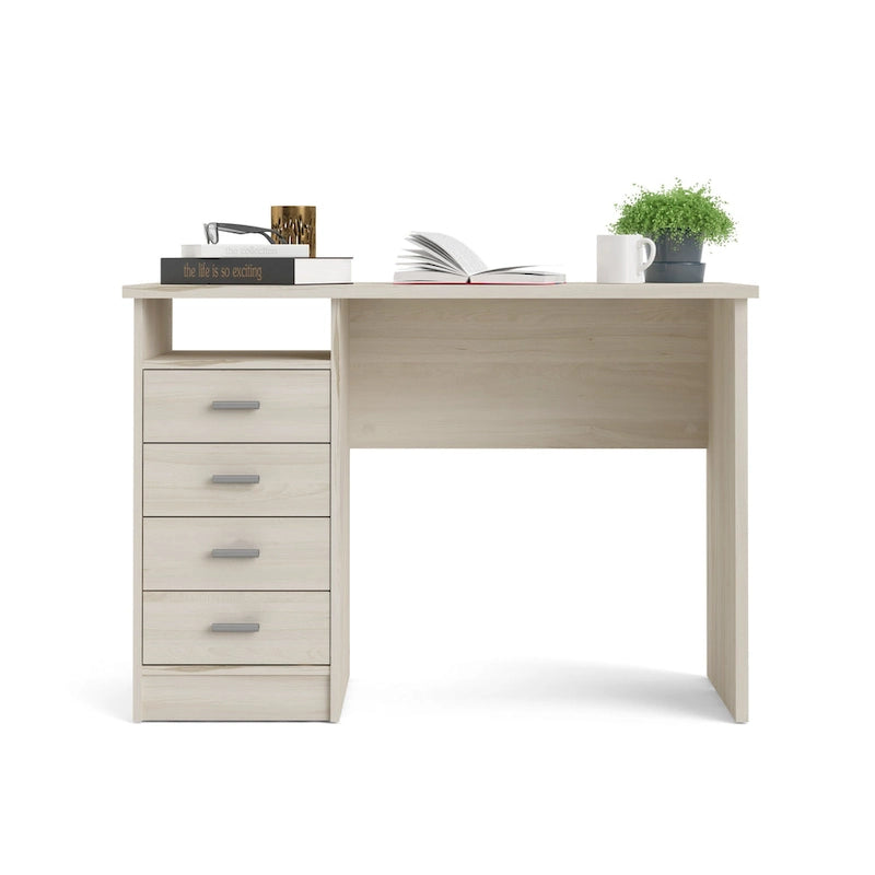 Scrivania da ufficio domestico a 4 cassetti con ripiano aperto - design scandinavo