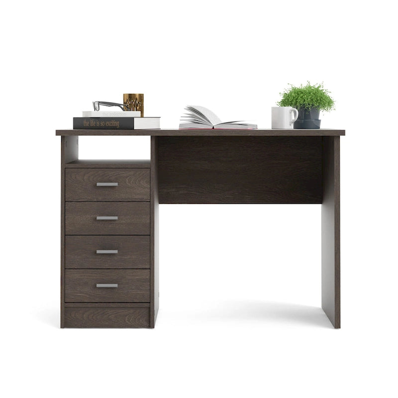 Scrivania da ufficio domestico a 4 cassetti con ripiano aperto - design scandinavo