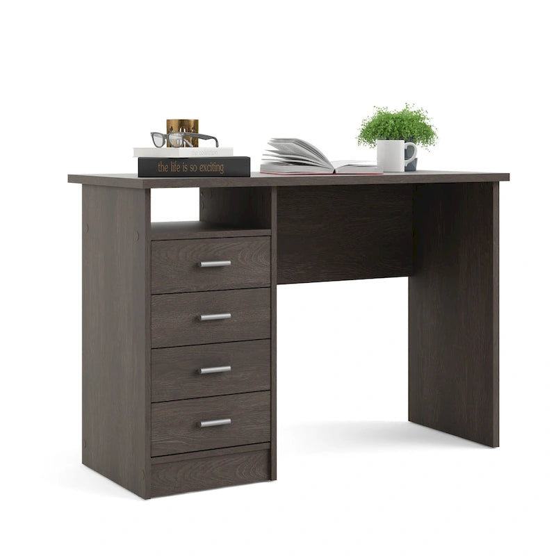 Scrivania da ufficio domestico a 4 cassetti con ripiano aperto - design scandinavo