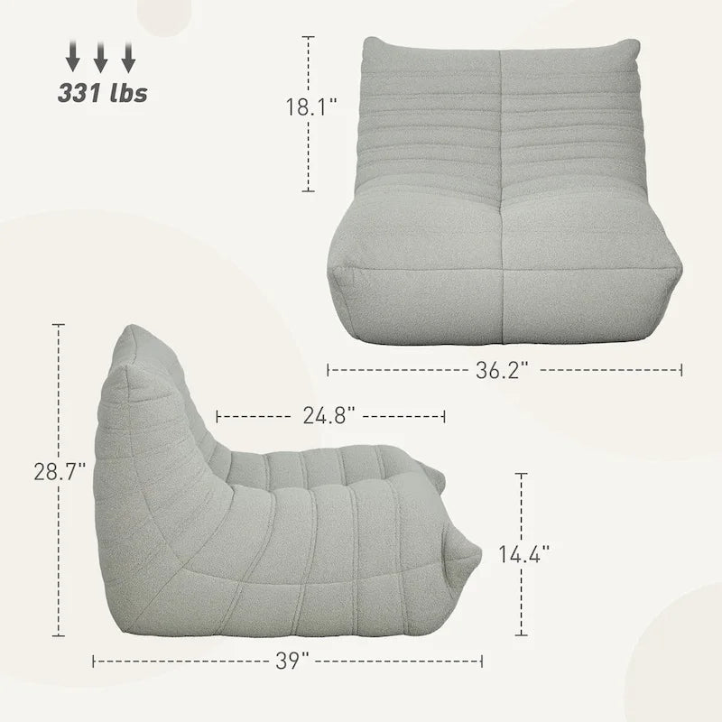 Oversized Bean Bag Chair for Adults with High Density Foam
