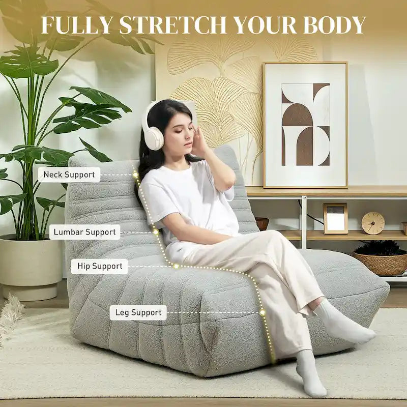 Übergroßer Sitzsack für Erwachsene mit hochdichtem Schaumstoff