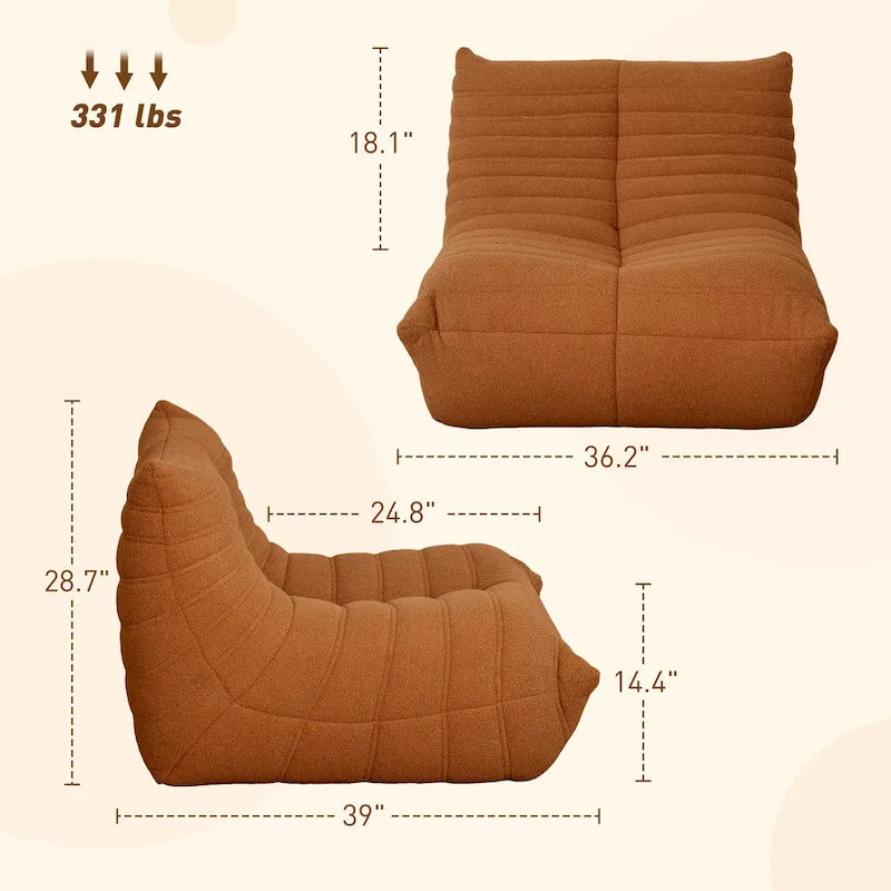 Übergroßer Sitzsack für Erwachsene mit hochdichtem Schaumstoff