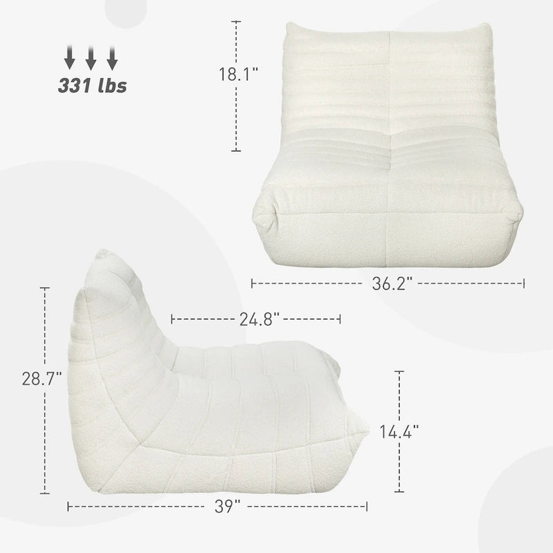 Übergroßer Sitzsack für Erwachsene mit hochdichtem Schaumstoff