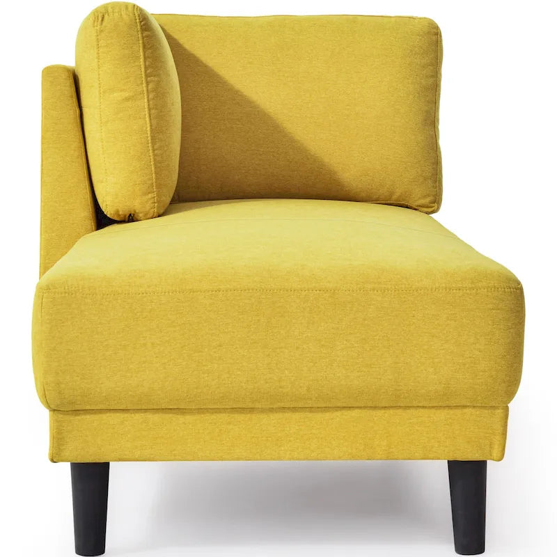 Chaise longue angolare in lino da 65"