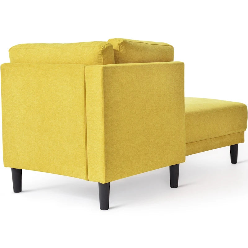 Chaise longue angolare in lino da 65"