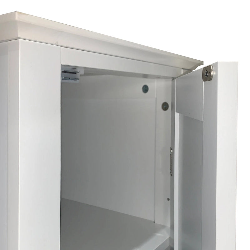Mobile da bagno stretto indipendente a 5 ripiani con 2 ante a persiana - 15.35 x 15.35 x 63.00