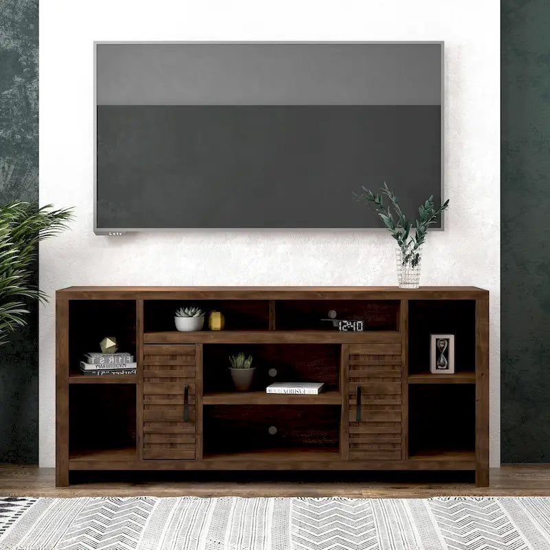 Meuble console TV de 74 pouces pour téléviseurs jusqu'à 85 pouces - aucun assemblage requis