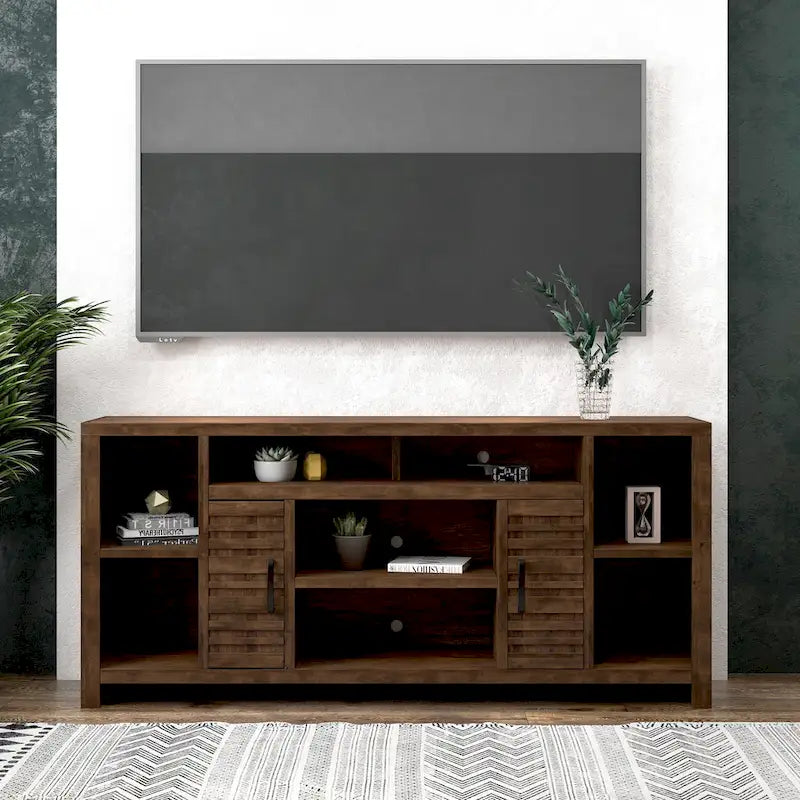 Meuble console TV de 74 pouces pour téléviseurs jusqu'à 85 pouces - aucun assemblage requis