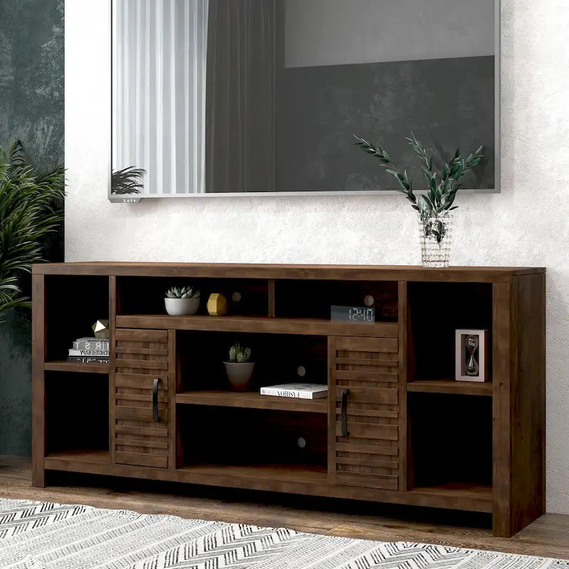 Meuble console TV de 74 pouces pour téléviseurs jusqu'à 85 pouces - aucun assemblage requis