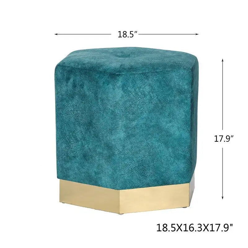Pouf esagonale imbottito, sgabello da toeletta e poggiapiedi