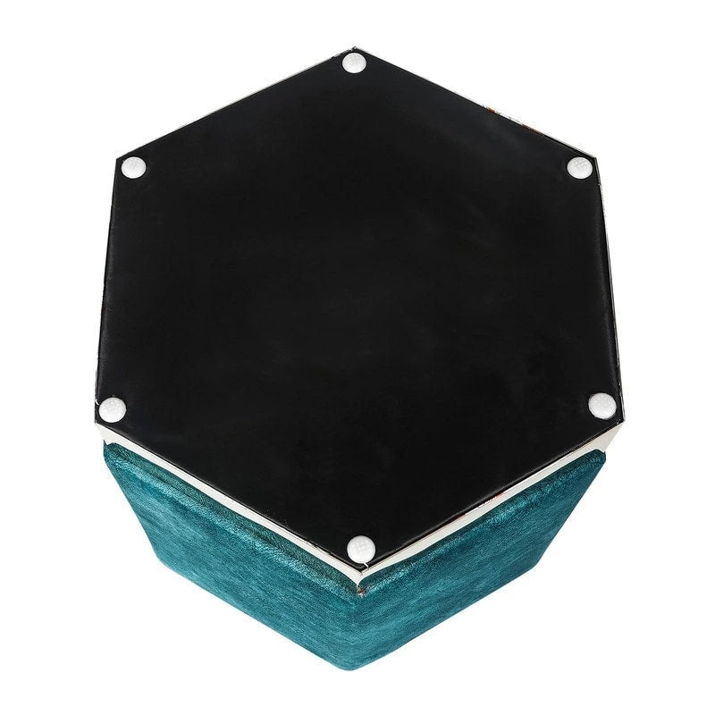 Pouf esagonale imbottito, sgabello da toeletta e poggiapiedi
