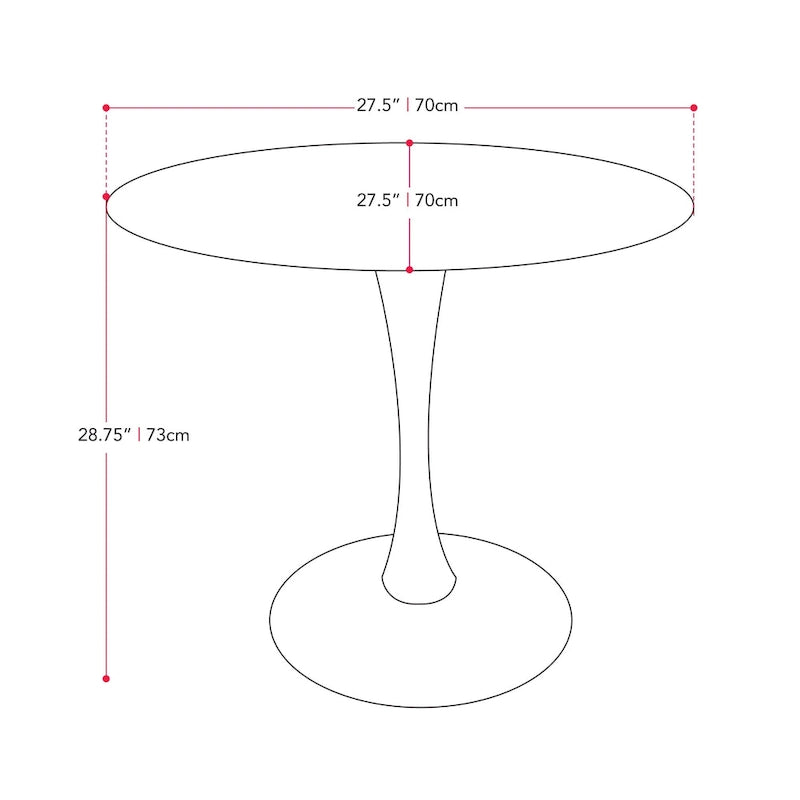 Tavolo da bistrot rotondo da 28" con base a piedistallo