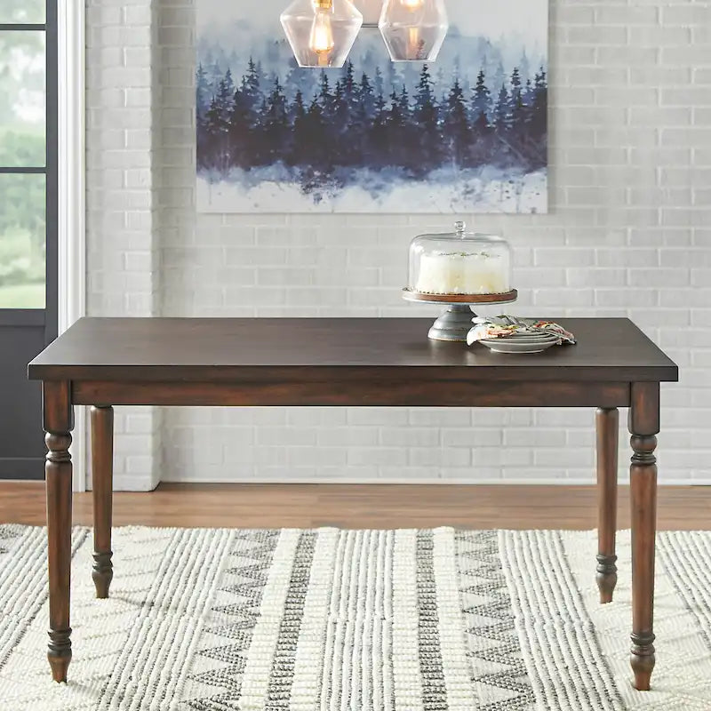 Table de salle à manger rectangulaire avec pieds tournés - 29H x 60W x 36D