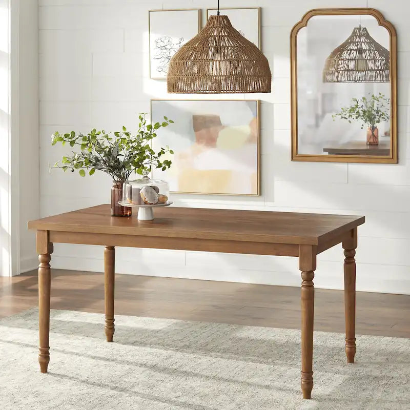 Table de salle à manger rectangulaire avec pieds tournés - 29H x 60W x 36D