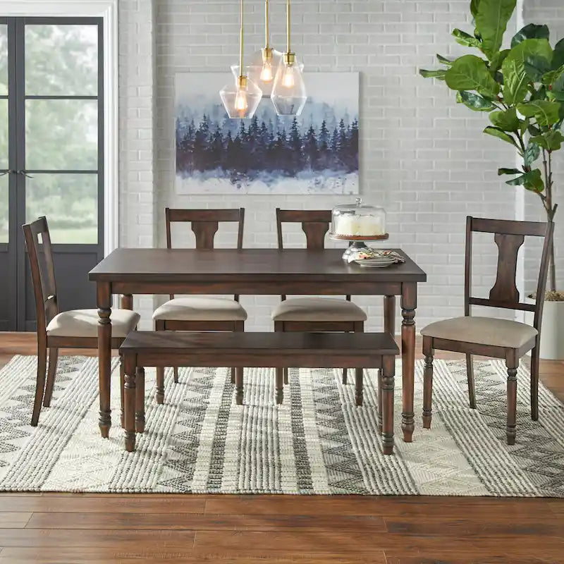 Table de salle à manger rectangulaire avec pieds tournés - 29H x 60W x 36D