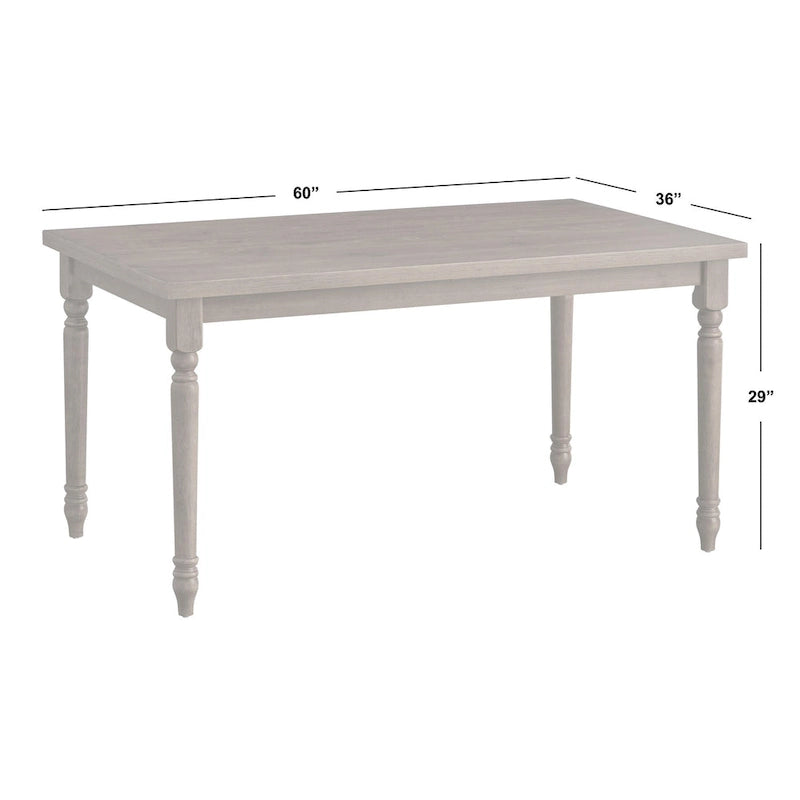 Tavolo da pranzo rettangolare con gambe tornite - 29H x 60W x 36D