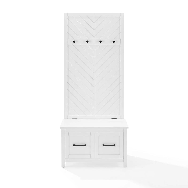 Herringbone Hall Tree with Lift-Top Storage Bench - 30W x 19D x 70.25H