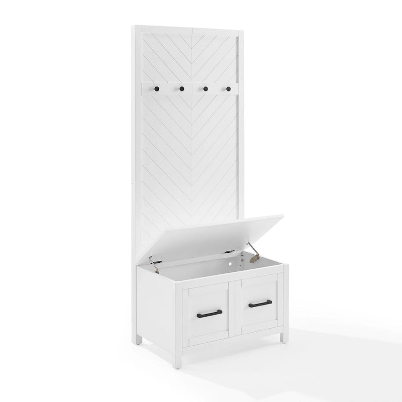 Herringbone Hall Tree with Lift-Top Storage Bench - 30W x 19D x 70.25H
