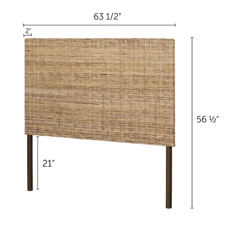 Testiera in rattan intrecciato a mano - montaggio a parete