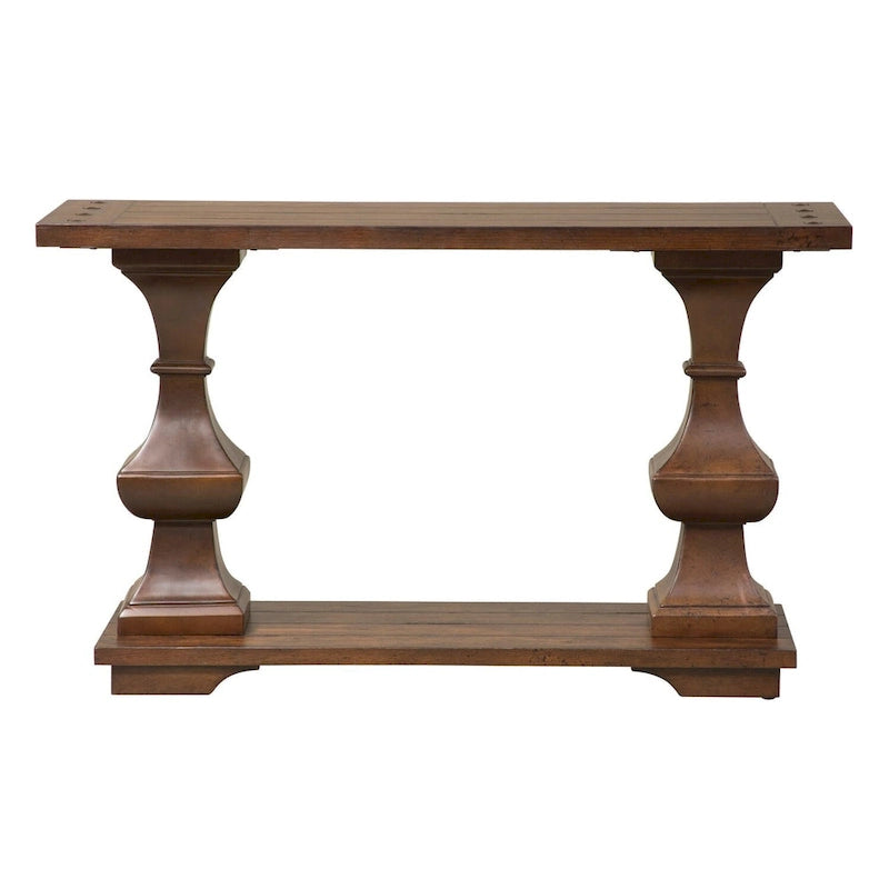 Kona Brown Sofa Table with Heavy Oak Planked Top