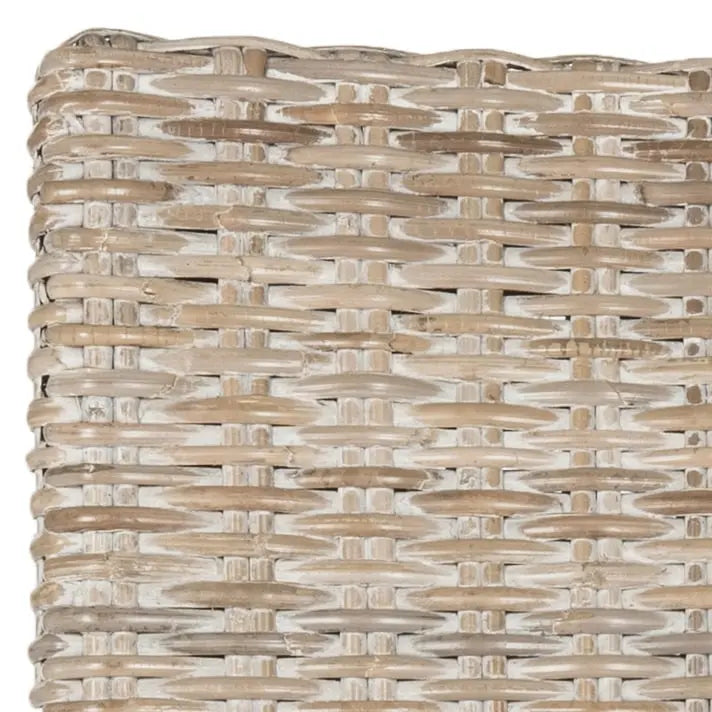 Sedia da pranzo in rattan intrecciato con gambe cabriole - Set di 2