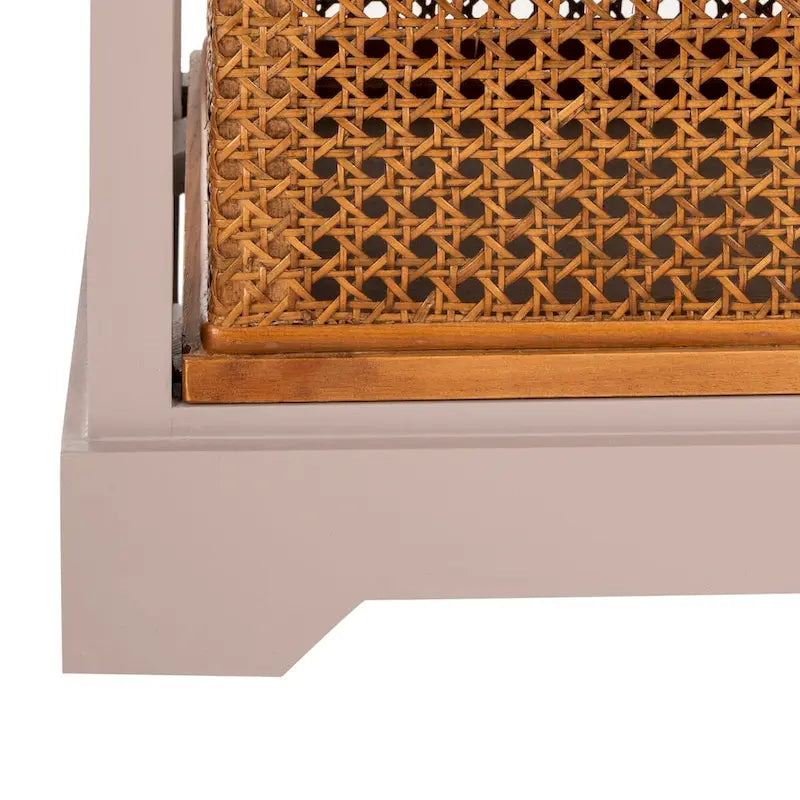Mobile contenitore bianco a 4 cassetti con cesti in giunco - 29.1 x 13.8 x 30.3
