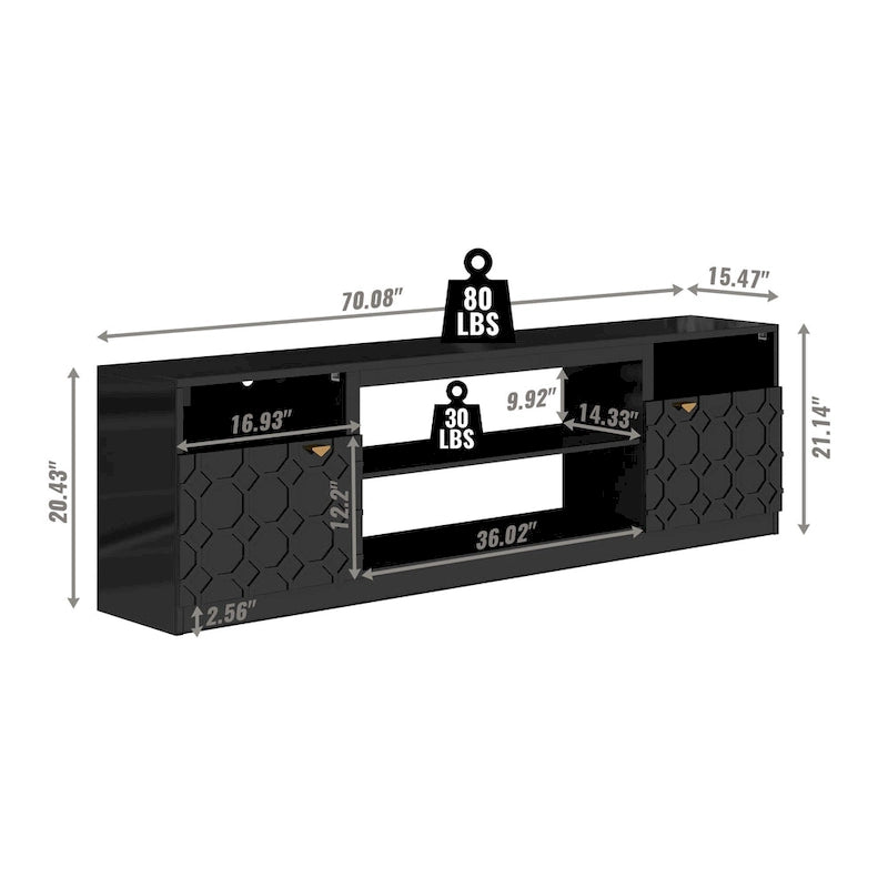 70 High Gloss TV Stand