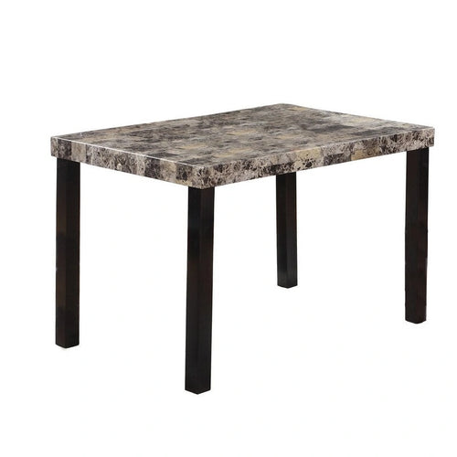 Table de salle à manger de 48 pouces en faux marbre avec pieds couleur expresso