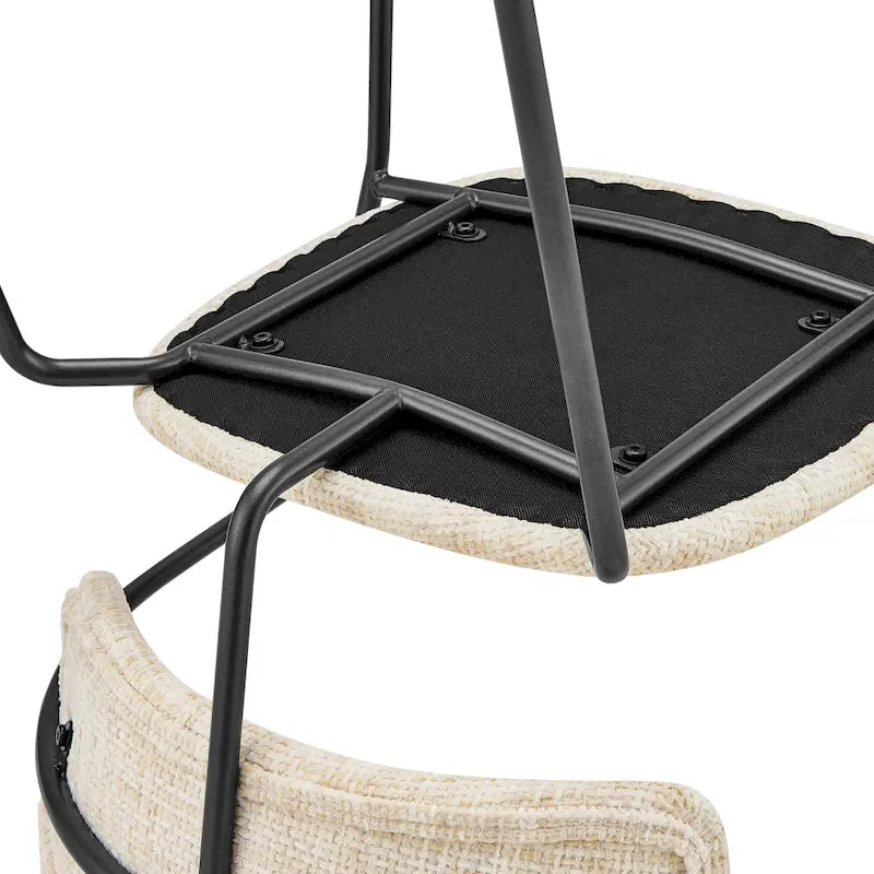 Poltrone da pranzo in tessuto con struttura in acciaio verniciato a polvere - Set di 2