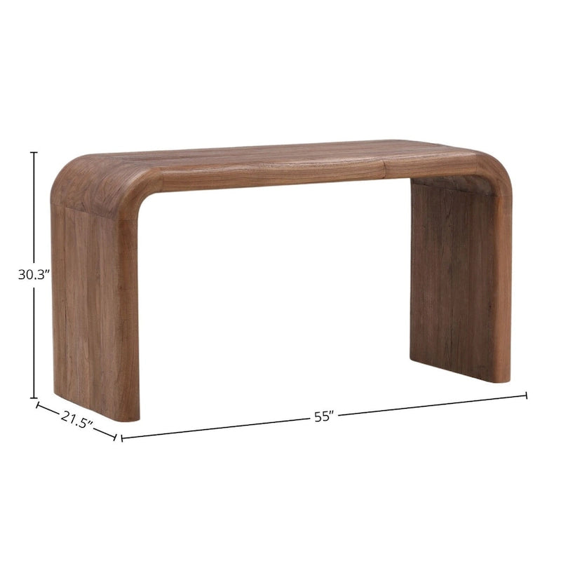 Bureau d'écriture de 55 pouces marron moyen - bois de mindi