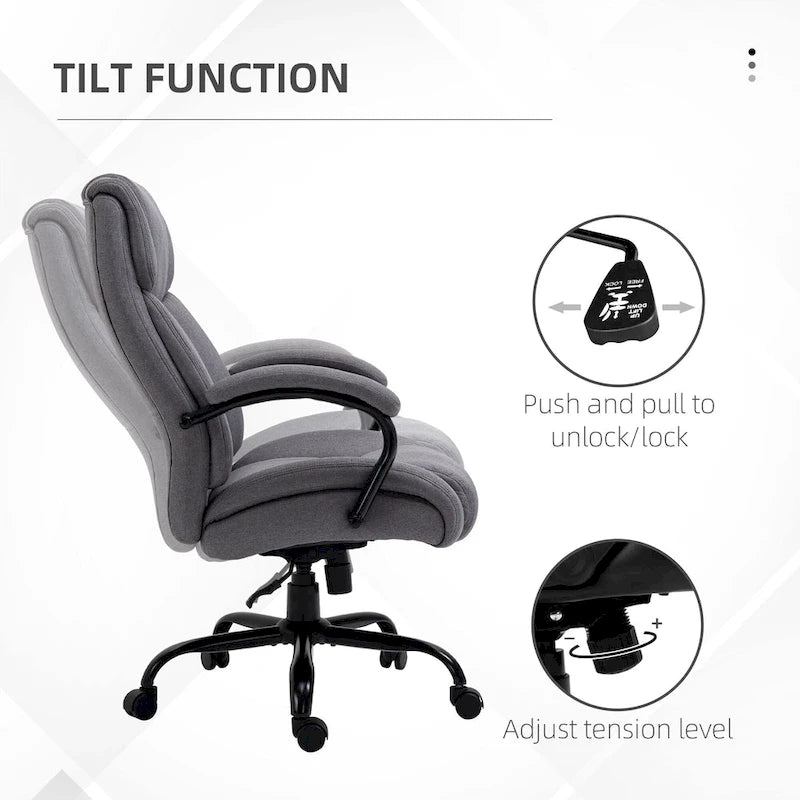 Ergonomischer Chefsessel mit hoher Rückenlehne für große und kräftige Personen