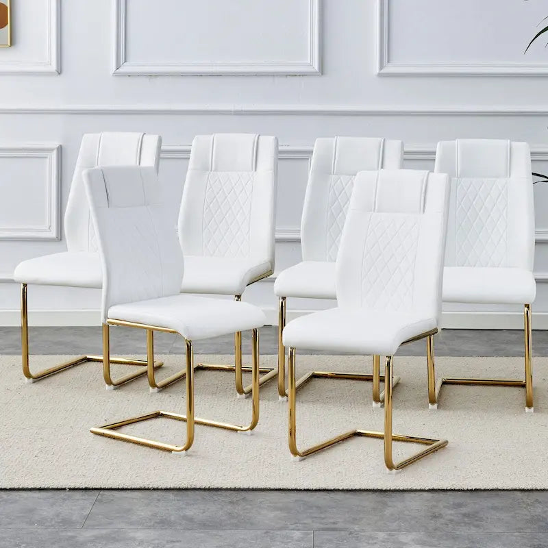 Chaises de salle à manger modernes, lot de 6, avec assises souples en similicuir