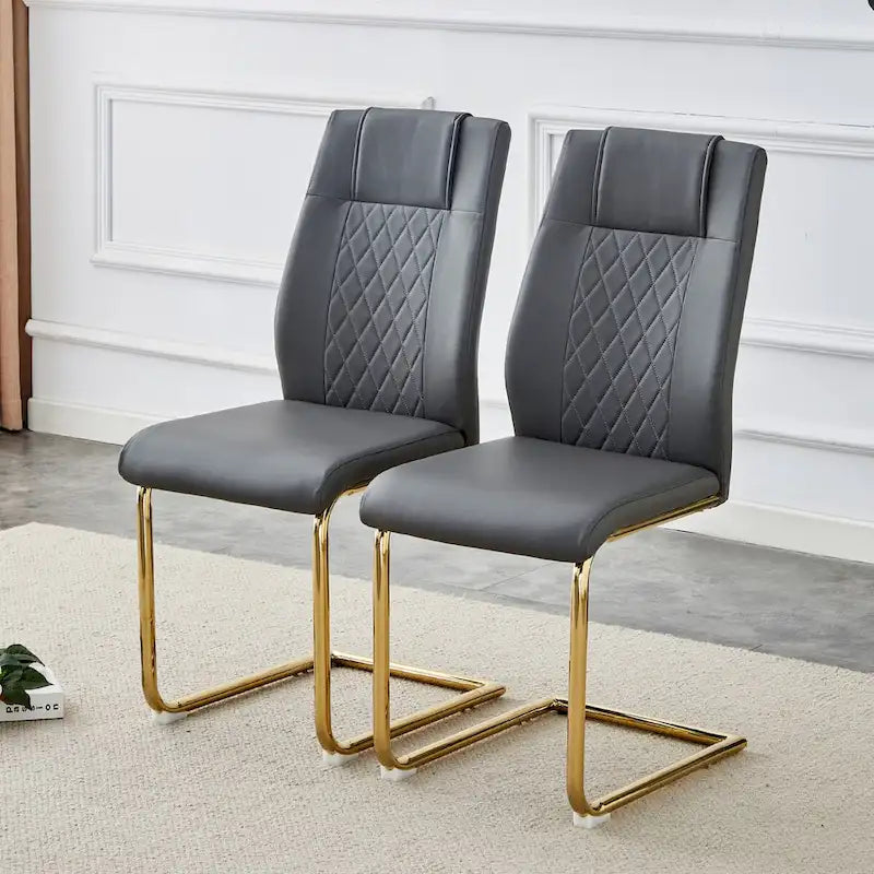 Sedie da pranzo moderne, set da 6, con sedute imbottite morbide in similpelle