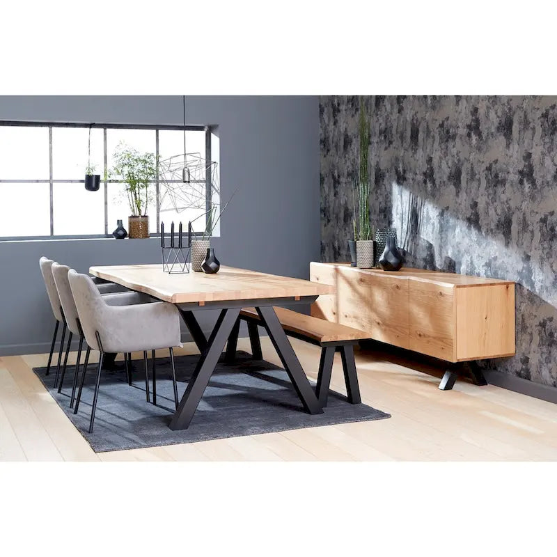 Table à manger scandinave à bord ondulé - 39.4W x 82.6L x 29.5H