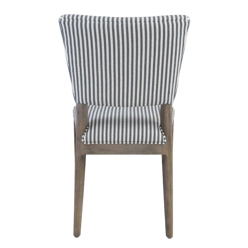 Sedia da pranzo imbottita in misto lino con gambe in legno di gomma - Set da 2