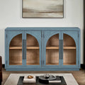 Grande credenza retrò a 4 ante con maniglie in metallo e ripiani regolabili per cucina, sala da pranzo e soggiorno