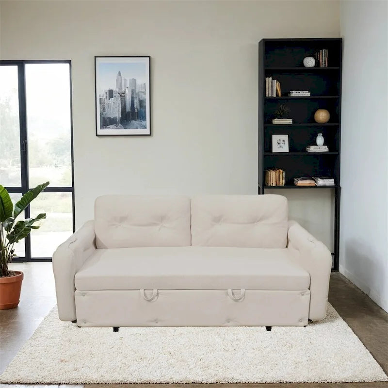 Divano letto queen size da 66" con materasso estraibile e sistema idraulico